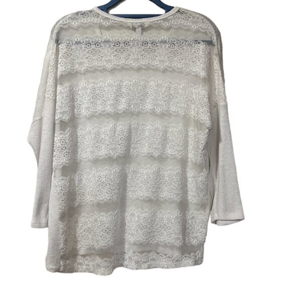 Charming Charlie White Dolman Sleeve Lacey Knit Top - Picture 6 of 9